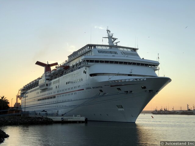 Carnival Imagination Cruise Ship in Ensenada at Sunset