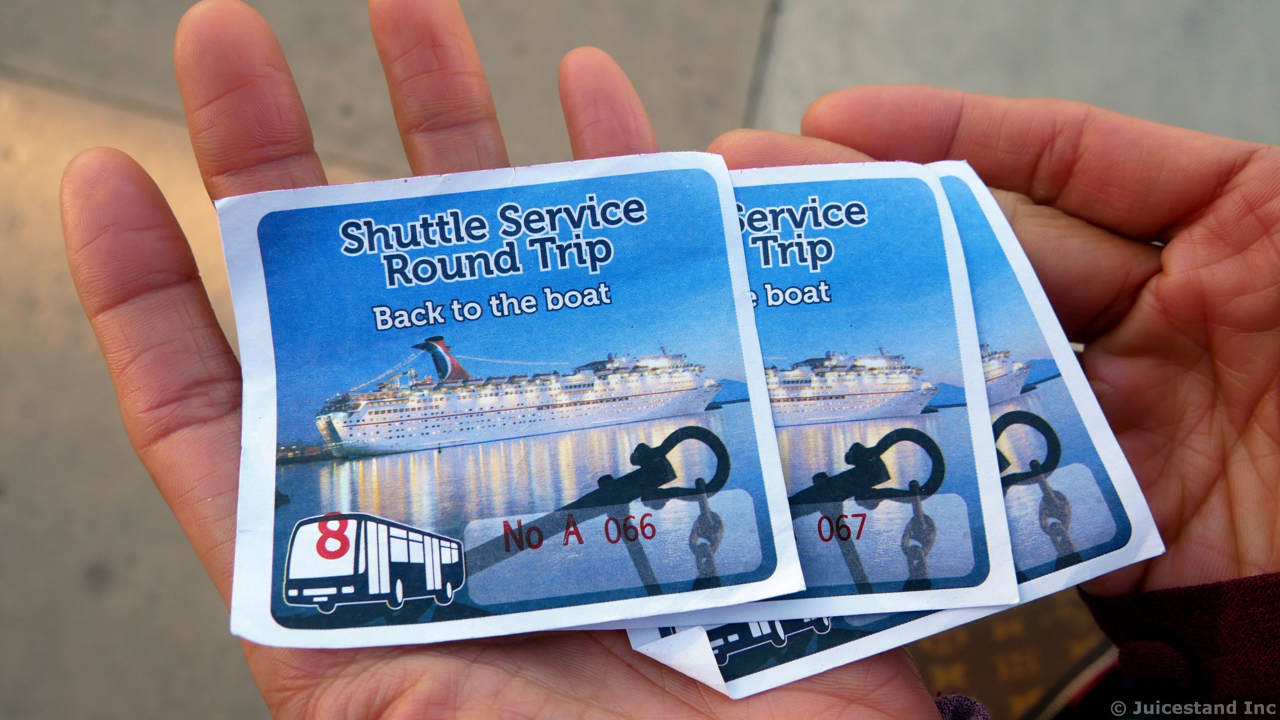 Cruise Ship Shuttle Bus Tickets $4 Each