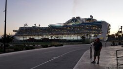 Emerald Princess at Dusk in Ensenada Mexico