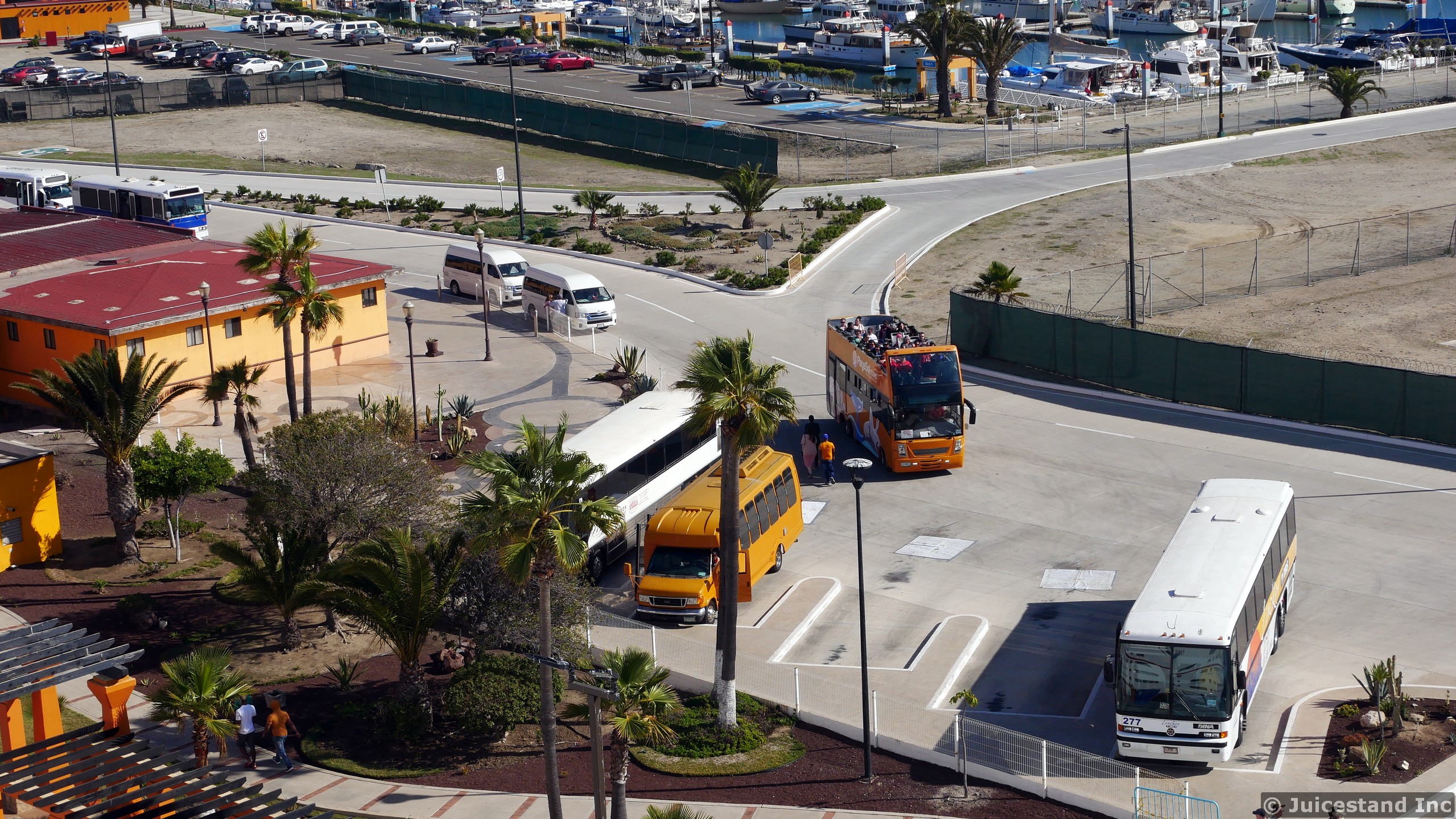 Tour and Double-Decker Buses at Ensenada Cruise Port