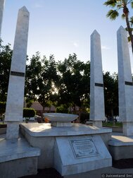 Closer look at Memorial Pillars at Civic Plaza de la Patria Ensenada