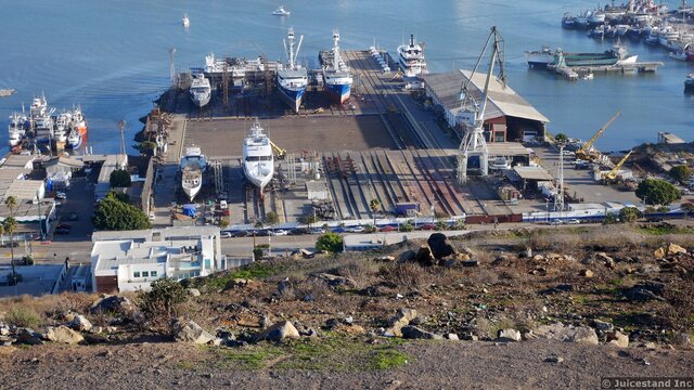 Gran Peninsula Shipyard seen from Ensenada Mirador